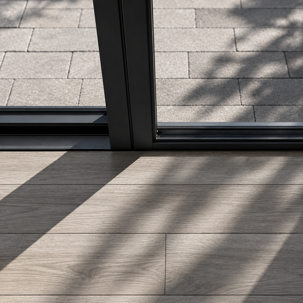 Close-up of the colour-matched lower threshold